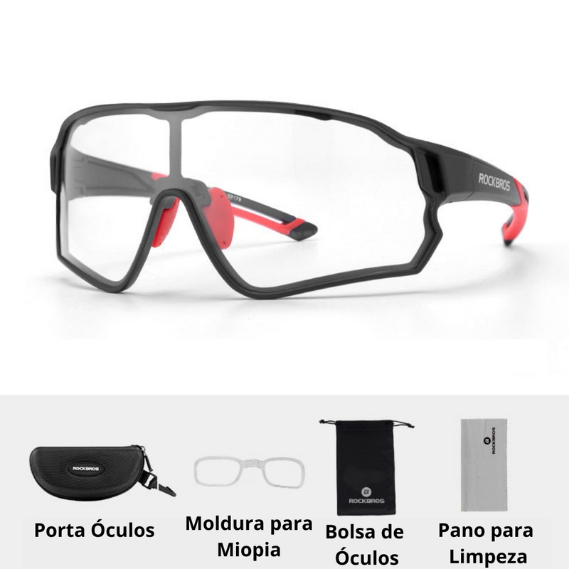 Óculos Ciclismo Lentes Fotocromáticas UV400 Masculino/Feminino RockBros