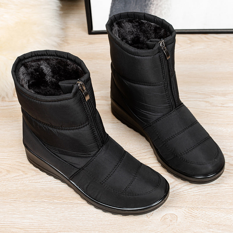 Bota Feminina de Inverno Aveludada Impermeável - CozyWarm